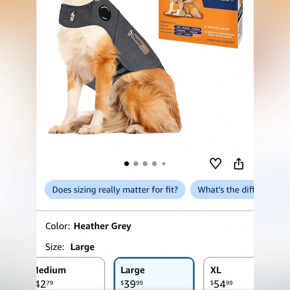 📦Thundershirt for Dogs, sz L